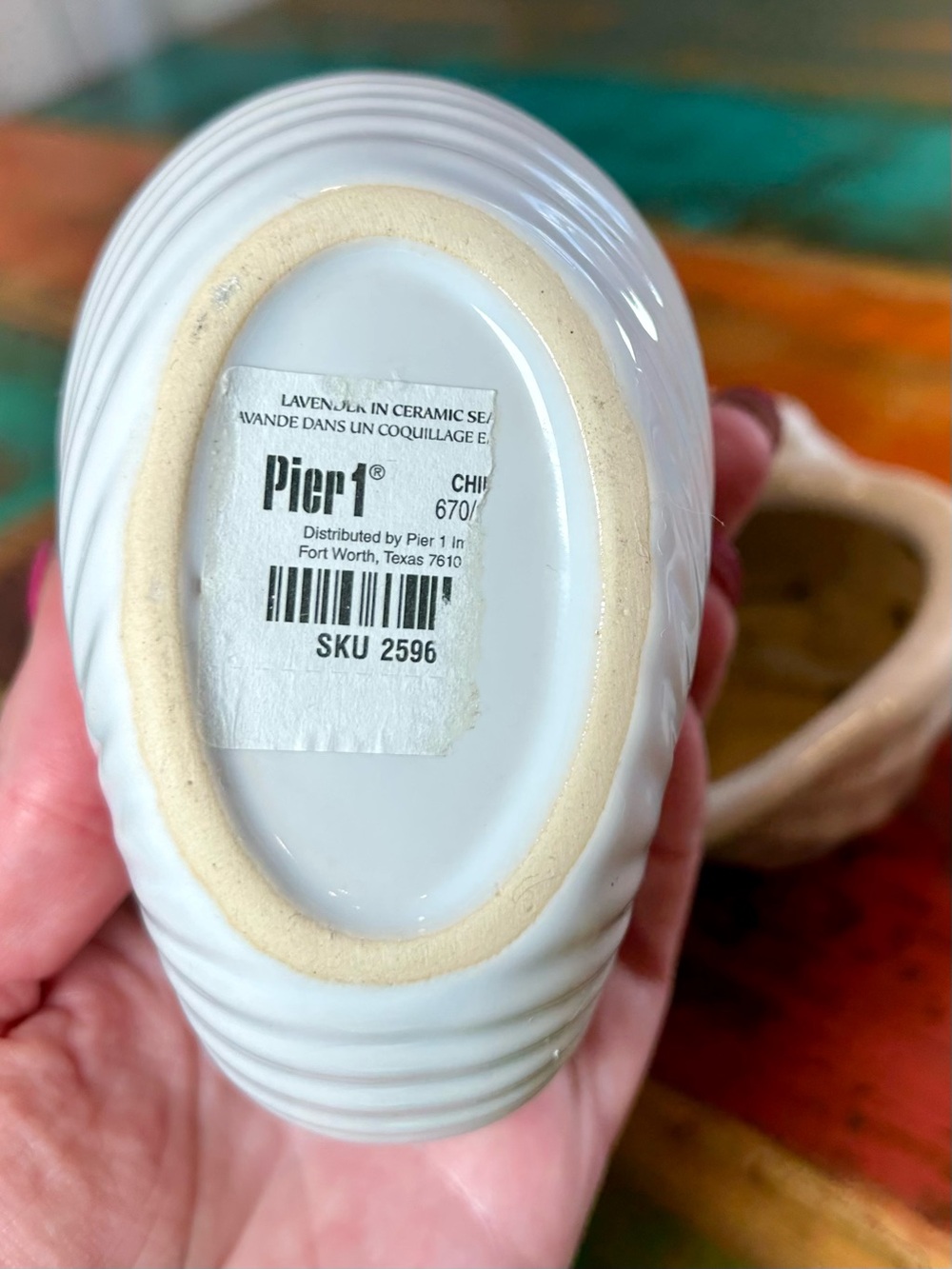 Vintage Pier 1 White Ceramic Seashell Planter Trio Set of 3 Conch Nautilus - Picture 5 of 13